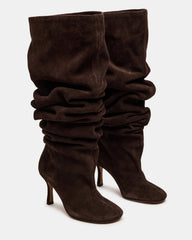 ALLISON Brown Suede Over-The-Knee Heeled Women's Boot | Steve Madden US