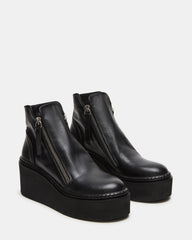 DRIFT Black Leather Platform Moto Women's Ankle Boot | Steve Madden for Sale