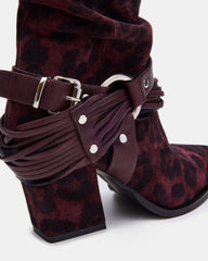 LAUPER Red Leopard Pointed-Toe Heeled Buckle Women's Ankle Boot | Steve Madden on Sale