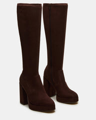TWAIN Brown Knee-High Block Heel Women's Boot | Steve Madden online