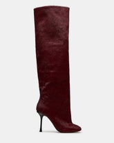 ALLURING Red Over-The-Knee Square-Toe Heeled Women's Boot | Steve Madden US