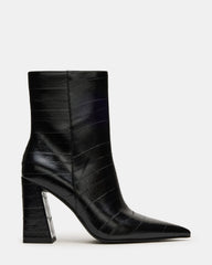 AUDREANA Black Eel Pointed-Toe Block Heel Women's Ankle Boot | Steve Madden Sale