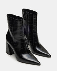 AUDREANA Black Eel Pointed-Toe Block Heel Women's Ankle Boot | Steve Madden Sale