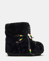 MIRO Black Faux Fur Chunky Lace-Up Women's Bootie | Steve Madden discount
