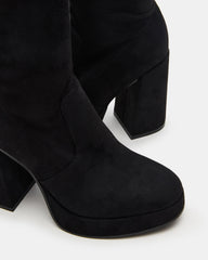 TWAIN Black Wide Calf Knee-High Block Heel Women's Boot | Steve Madden Sale