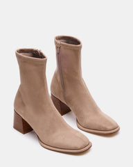 PAMMY Taupe Square-Toe Block Heel Women's Ankle Boot | Steve Madden outlet