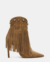 FALTER Chestnut Suede Pointed-Toe Fringe Western Women's Ankle Boot | Steve Madden near me