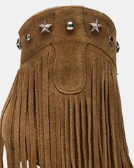 FALTER Chestnut Suede Pointed-Toe Fringe Western Women's Ankle Boot | Steve Madden near me