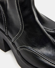 ALTER Black Patent Square-Toe Platform Block Heel Women's Ankle Boot | Steve Madden US