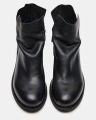 HUGHIE Black Leather Women's Ankle Boot | Steve Madden US
