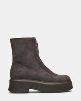 JONES Grey Suede Zipper Lug Women's Ankle Boot | Steve Madden outlet
