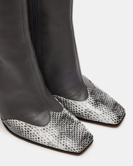 LYLE Grey Leather Square-Toe Heeled Women's Ankle Boot | Steve Madden online