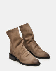 NEXIE Taupe Suede Women's Pointed-Toe Ankle Boot | Steve Madden US