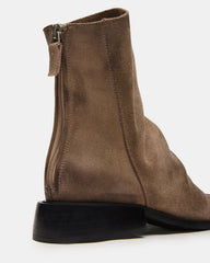 NEXIE Taupe Suede Women's Pointed-Toe Ankle Boot | Steve Madden US