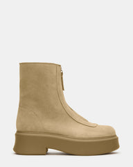 JONES Tan Suede Zipper Lug Women's Ankle Boot | Steve Madden US