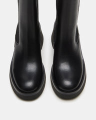 MURRAY Black Leather Block Heel Ankle Boot | Women's Booties | Steve Madden online