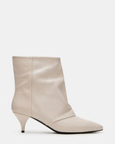 SHINER White Leather Pointed-Toe Kitten Heel Women's Ankle Boot | Steve Madden outlet