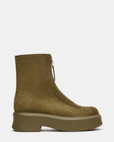 JONES Olive Suede Zipper Lug Women's Ankle Boot | Steve Madden near me