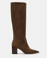 SKYLINE Chestnut Suede Knee-High Pointed Toe Women's Boot | Steve Madden Sale
