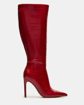 NITRO Red Eel Wide Calf Pointed-Toe Stiletto Heel Knee-High Women's Boots | Steve Madden for Sale