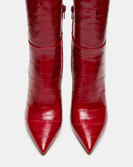 NITRO Red Eel Wide Calf Pointed-Toe Stiletto Heel Knee-High Women's Boots | Steve Madden for Sale