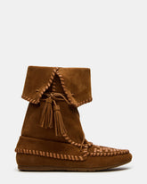 TIPPETT Chestnut Suede Fold-Over Tassel Boot | Women's Boots | Steve Madden US