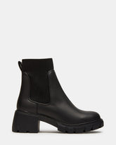 HUTCHH20 Black Water-Resistant Lug Sole Ankle Boot | Women's Booties | Steve Madden on Sale