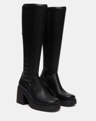 BERKLEIGH Black Wide Calf Women's Knee High Boot | Steve Madden US