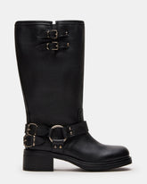 ASTOR Black Leather Wide Calf Knee-High Women's Boot | Steve Madden outlet