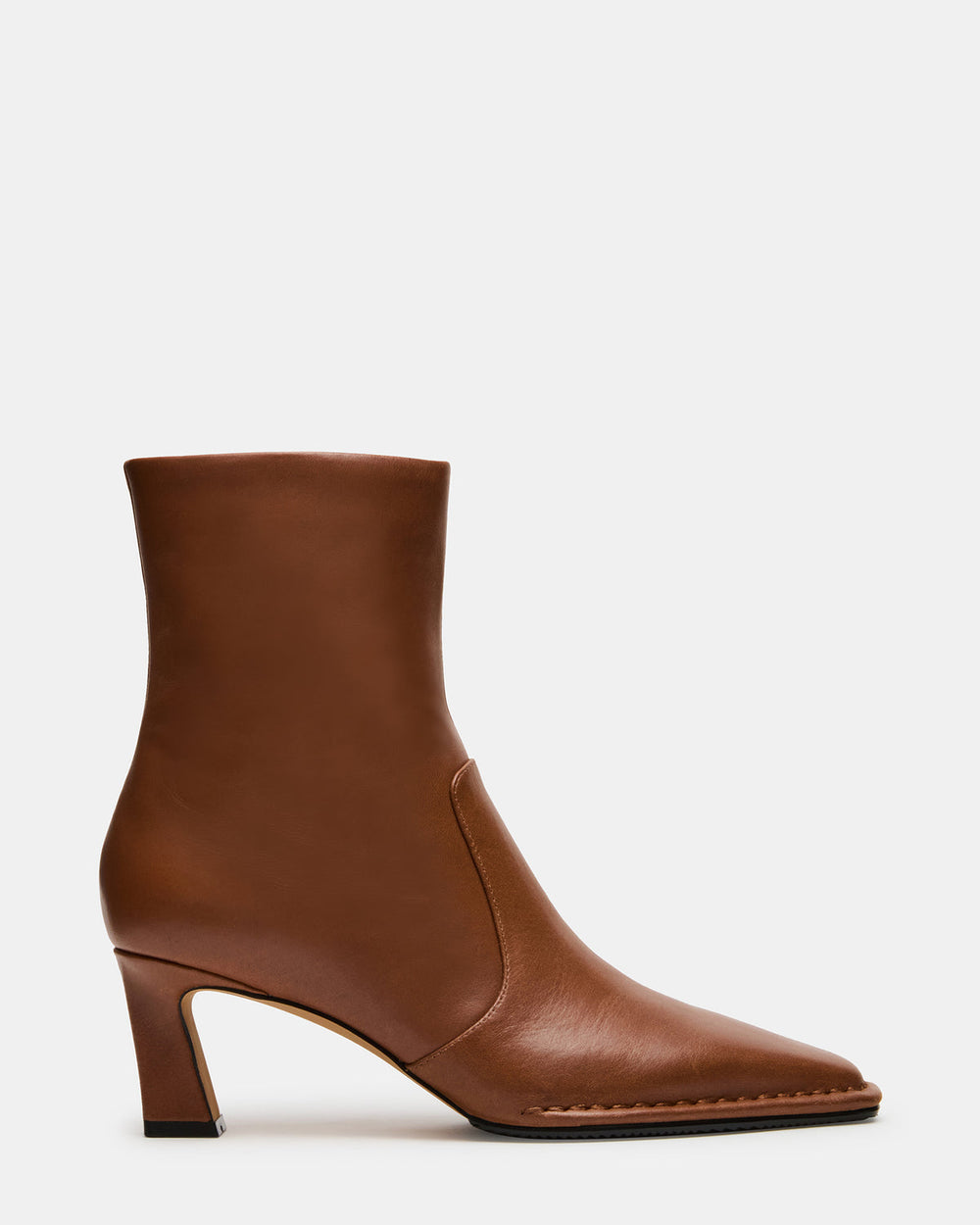FARE Tan Leather Square Toe Women's Ankle Boot | Steve Madden on Sale