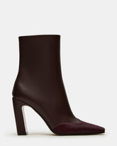 LYLE Burgundy Leather Square-Toe Heeled Women's Ankle Boot | Steve Madden near me