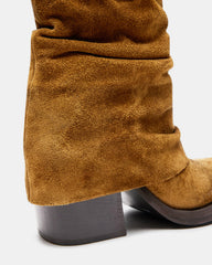 PIA Chestnut Suede Cuffed Boot | Women's Booties | Steve Madden discount