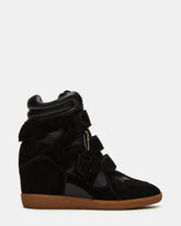 MAVIS Black Suede High-Top Velcro Women's Sneaker | Steve Madden US