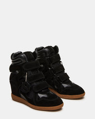 MAVIS Black Suede High-Top Velcro Women's Sneaker | Steve Madden US