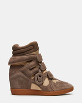 MAVIS Taupe Suede High-Top Velcro Women's Sneaker | Steve Madden outlet