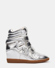 MAVIS Silver High-Top Velcro Women's Sneaker | Steve Madden US