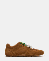 AZIEL Camel Suede Low-Top Lace-Up Women's Sneakers | Steve Madden for Sale