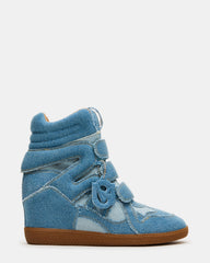 MAVIS Denim Multi High-Top Velcro Women's Sneaker | Steve Madden on Sale