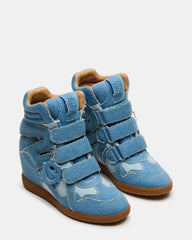 MAVIS Denim Multi High-Top Velcro Women's Sneaker | Steve Madden on Sale