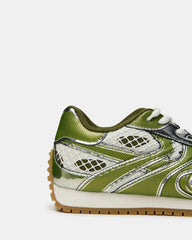 PAGER Green Multi Low-Top Lace-Up Mesh Women's Sneaker | Steve Madden Sale