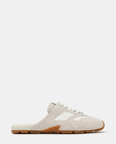 AZIEL MULE White Suede Low-Top Lace-Up Slip-On Women's Sneaker | Steve Madden US