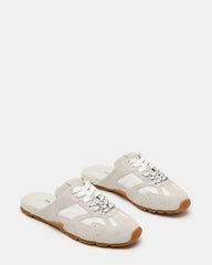 AZIEL MULE White Suede Low-Top Lace-Up Slip-On Women's Sneaker | Steve Madden US