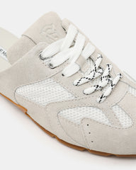 AZIEL MULE White Suede Low-Top Lace-Up Slip-On Women's Sneaker | Steve Madden US