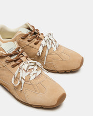 AZIEL Sand Suede Low-Top Lace-Up Women's Sneakers | Steve Madden US