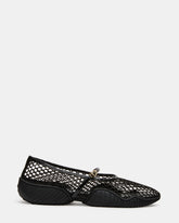 VICKEE Black Mesh Mary Jane Buckle Chunky Sole Ballet Women's Sneaker | Steve Madden on Sale