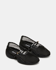 VICKEE Black Mesh Mary Jane Buckle Chunky Sole Ballet Women's Sneaker | Steve Madden on Sale