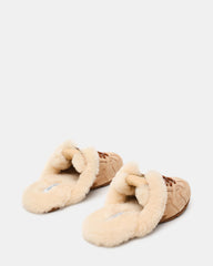 AZIEL MULE Faux Fur Natural Low-Top Lace-Up Slip-On Women's Sneaker | Steve Madden online