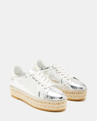BECKY Silver Multi Women's Espadrille Platform Casual Sneakers | Steve Madden US