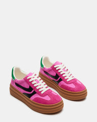 DODGE Pink Multi Low-Top Platform Women's Sneaker | Steve Madden Sale