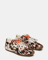 AZIEL Brown Cow Print Low-Top Lace-Up Women's Sneakers | Steve Madden online